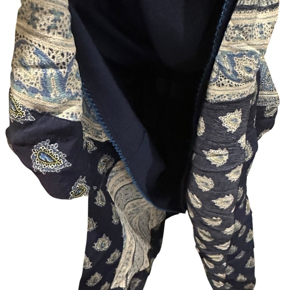 Anthropologie Maeve Eclipsed Midi Dress Stripe Paisley Mixed Print Blue Size 4 - Picture 5 of 12